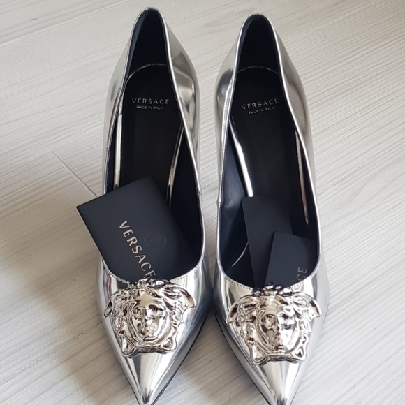 versace silver shoes